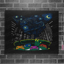 Load image into Gallery viewer, Daily_Deal_Shirts Posters / 4"x6" / Black Starry City Night