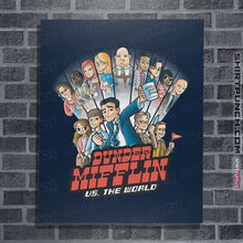 Load image into Gallery viewer, Daily_Deal_Shirts Posters / 4&quot;x6&quot; / Navy Dunder Mifflin VS. The World
