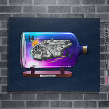 Load image into Gallery viewer, Daily_Deal_Shirts Posters / 4"x6" / Navy Spaceship In A Bottle