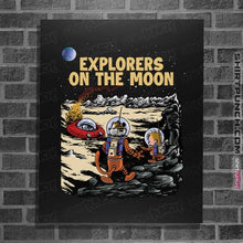 Load image into Gallery viewer, Daily_Deal_Shirts Posters / 4"x6" / Black Explorers On The Moon