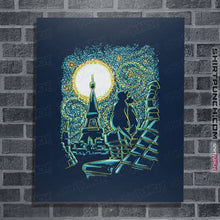 Load image into Gallery viewer, Shirts Posters / 4"x6" / Navy Starry Paris Cats
