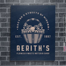 Load image into Gallery viewer, Shirts Posters / 4"x6" / Navy Flower & White Materia Shop