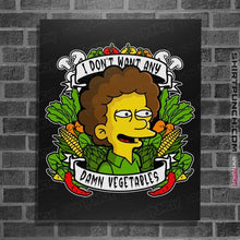 Load image into Gallery viewer, Secret_Shirts Posters / 4"x6" / Black No Darn Vegetables