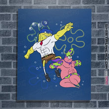 Load image into Gallery viewer, Daily_Deal_Shirts Posters / 4"x6" / Royal Blue Sponge Knight Returns