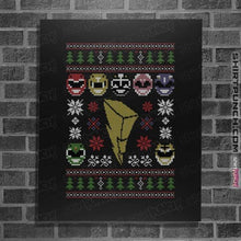 Load image into Gallery viewer, Shirts Posters / 4"x6" / Black Mighty Morphin Christmas
