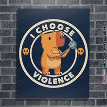 Load image into Gallery viewer, Secret_Shirts Posters / 4"x6" / Navy Capybara Violence