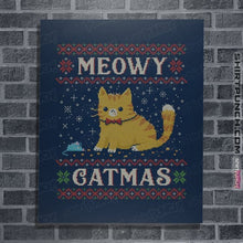 Load image into Gallery viewer, Daily_Deal_Shirts Posters / 4"x6" / Navy Meowy Catmas