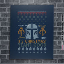Load image into Gallery viewer, Shirts Posters / 4"x6" / Navy Mandalorian Christmas