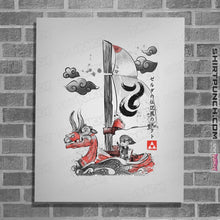 Load image into Gallery viewer, Shirts Posters / 4"x6" / White Sailing With The Wind Sumi-e