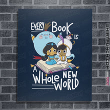 Load image into Gallery viewer, Shirts Posters / 4"x6" / Navy Every Book Is a Whole New World