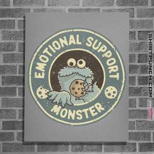 Daily_Deal_Shirts Posters / 4"x6" / Sports Grey Emotional Support Monster