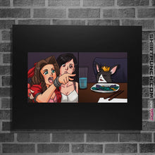 Load image into Gallery viewer, Shirts Posters / 4"x6" / Black Aerith Yelling At A Cait Sith