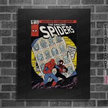 Load image into Gallery viewer, Shirts Posters / 4"x6" / Black Spiders Of Future Past