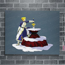 Load image into Gallery viewer, Shirts Posters / 4"x6" / Indigo Blue Saber In The Stone