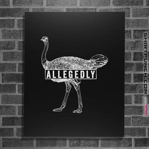 Shirts Posters / 4"x6" / Black Allegedly Ostrich