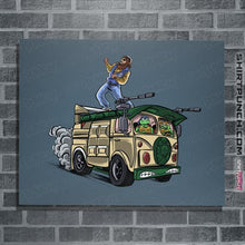 Load image into Gallery viewer, Daily_Deal_Shirts Posters / 4"x6" / Indigo Blue Surfing In The Turtle Van