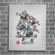 Load image into Gallery viewer, Daily_Deal_Shirts Posters / 4&quot;x6&quot; / White Ninja Turtles Sumi-e
