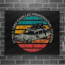 Load image into Gallery viewer, Shirts Posters / 4"x6" / Black Retro Ecto-1 Sun