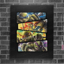 Load image into Gallery viewer, Shirts Posters / 4"x6" / Black Turtle Power