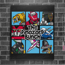 Load image into Gallery viewer, Shirts Posters / 4"x6" / Black The Dinozord Bunch