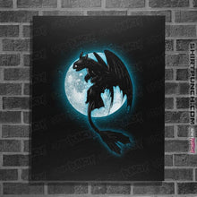 Load image into Gallery viewer, Shirts Posters / 4"x6" / Black Moonlight Dragon Rider