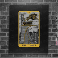 Load image into Gallery viewer, Shirts Posters / 4"x6" / Black Tarot The Tower