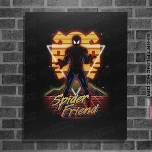 Shirts Posters / 4"x6" / Black Retro Spider Friend
