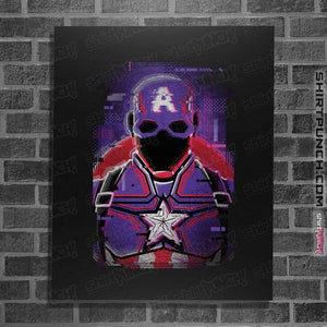 Shirts Posters / 4"x6" / Black Glitch Captain America