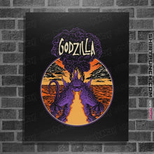Load image into Gallery viewer, Daily_Deal_Shirts Posters / 4"x6" / Black Godzilla Metal