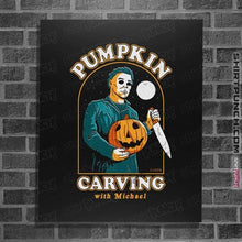 Load image into Gallery viewer, Secret_Shirts Posters / 4"x6" / Black Halloween Carving