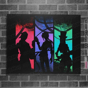 Daily_Deal_Shirts Posters / 4"x6" / Black Fighting Girls
