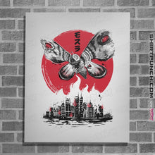 Load image into Gallery viewer, Shirts Posters / 4"x6" / White Giant Moth Attack Sumi-e