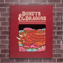 Load image into Gallery viewer, Shirts Posters / 4"x6" / Red Donuts And Dragons