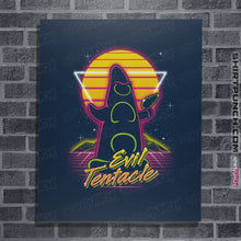 Load image into Gallery viewer, Shirts Posters / 4"x6" / Navy Retro Evil Tentacle