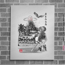 Load image into Gallery viewer, Shirts Posters / 4"x6" / White Link's Awakening Sumi-e