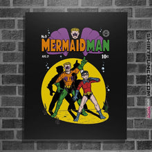Load image into Gallery viewer, Shirts Posters / 4"x6" / Black Mermaid Man