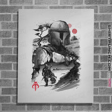 Load image into Gallery viewer, Daily_Deal_Shirts Posters / 4"x6" / White The Bounty Hunter In The desert Sumi-e