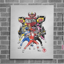 Load image into Gallery viewer, Shirts Posters / 4"x6" / White Power Rangers Sumi-e