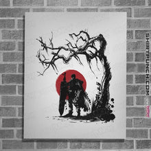 Load image into Gallery viewer, Shirts Posters / 4"x6" / White Black Swordsman Under The Sun