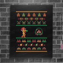 Load image into Gallery viewer, Shirts Posters / 4"x6" / Black We Wish You A Metroid Christmas