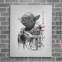 Load image into Gallery viewer, Shirts Posters / 4"x6" / White Old And Young Sumi-e