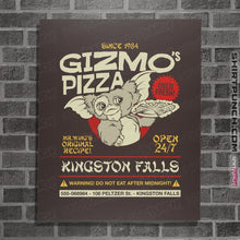 Load image into Gallery viewer, Shirts Posters / 4"x6" / Dark Chocolate Gizmo's Pizza