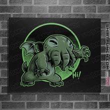 Load image into Gallery viewer, Daily_Deal_Shirts Posters / 4"x6" / Black Cthulhu Says Hi