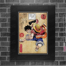 Load image into Gallery viewer, Secret_Shirts Posters / 4"x6" / Black Straw Hat Captain Woodblock
