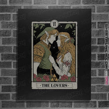 Load image into Gallery viewer, Daily_Deal_Shirts Posters / 4"x6" / Black The Lovers Vintage Tarot