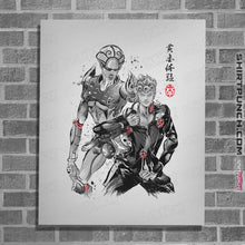 Load image into Gallery viewer, Shirts Posters / 4"x6" / White Gold Experience Sumi-e