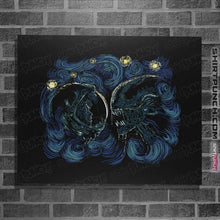 Load image into Gallery viewer, Secret_Shirts Posters / 4"x6" / Black Starry Alien