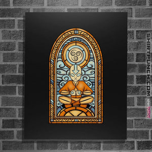 Shirts Posters / 4"x6" / Black Stained Glass Aang