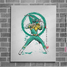 Load image into Gallery viewer, Daily_Deal_Shirts Posters / 4"x6" / White Green Ranger Sumi-e