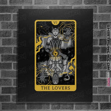 Load image into Gallery viewer, Secret_Shirts Posters / 4"x6" / Black Tarot Lovers